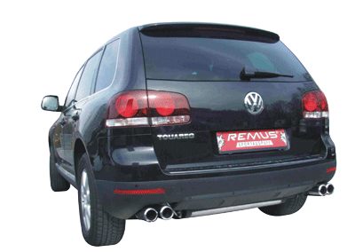 REMUS équipe le Touareg (modèles : V6, 2.5l TDi et V6 TDi) avec un silencieux “Sport Label“.