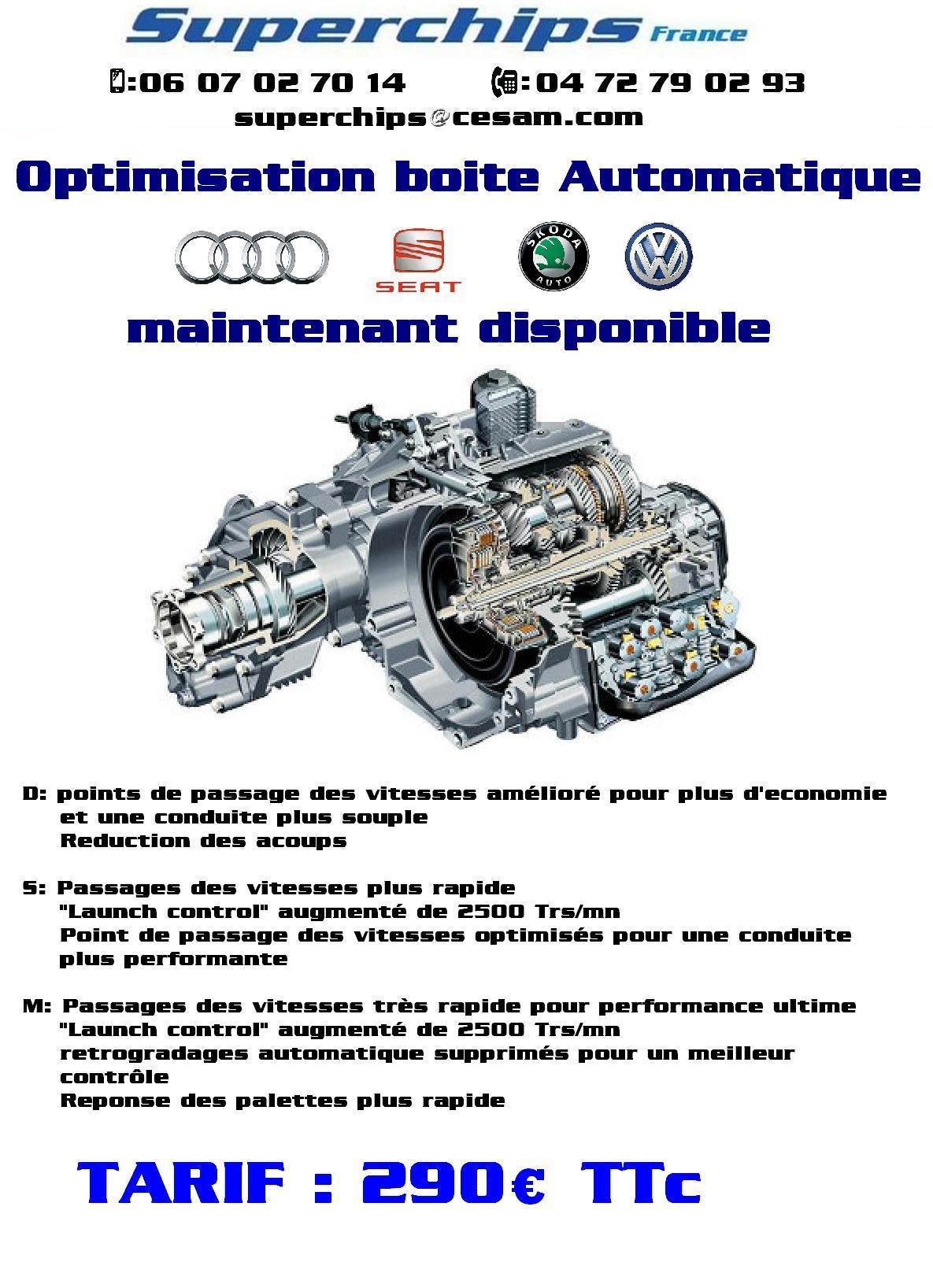 Optimisation Boite auto DSG maintenant disponible